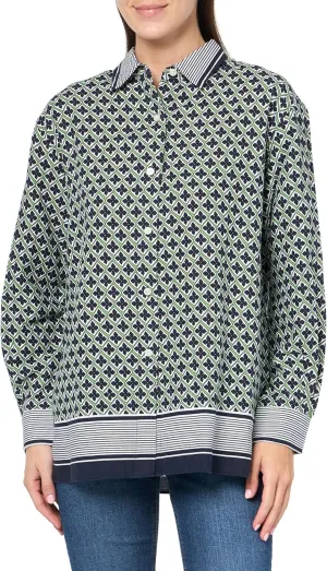 Nautica Women's Linen Blend Long Sleeve Button Through Shirt