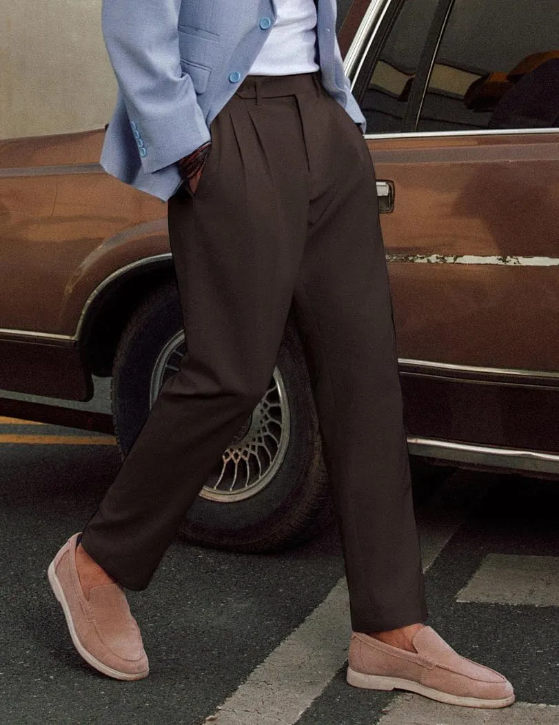 PJ PAUL JONES Mens Linen Dress Pants Casual Slim Fit Expandable Wasit Pleated Front Trousers