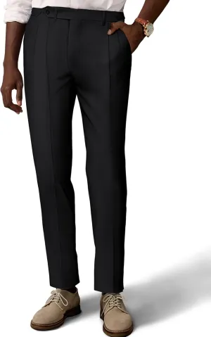 PJ PAUL JONES Mens Linen Dress Pants Casual Slim Fit Expandable Wasit Pleated Front Trousers