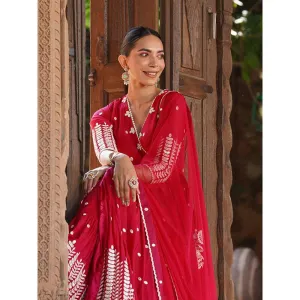 Preevin Red Leaf Angrakha (Set of 2)