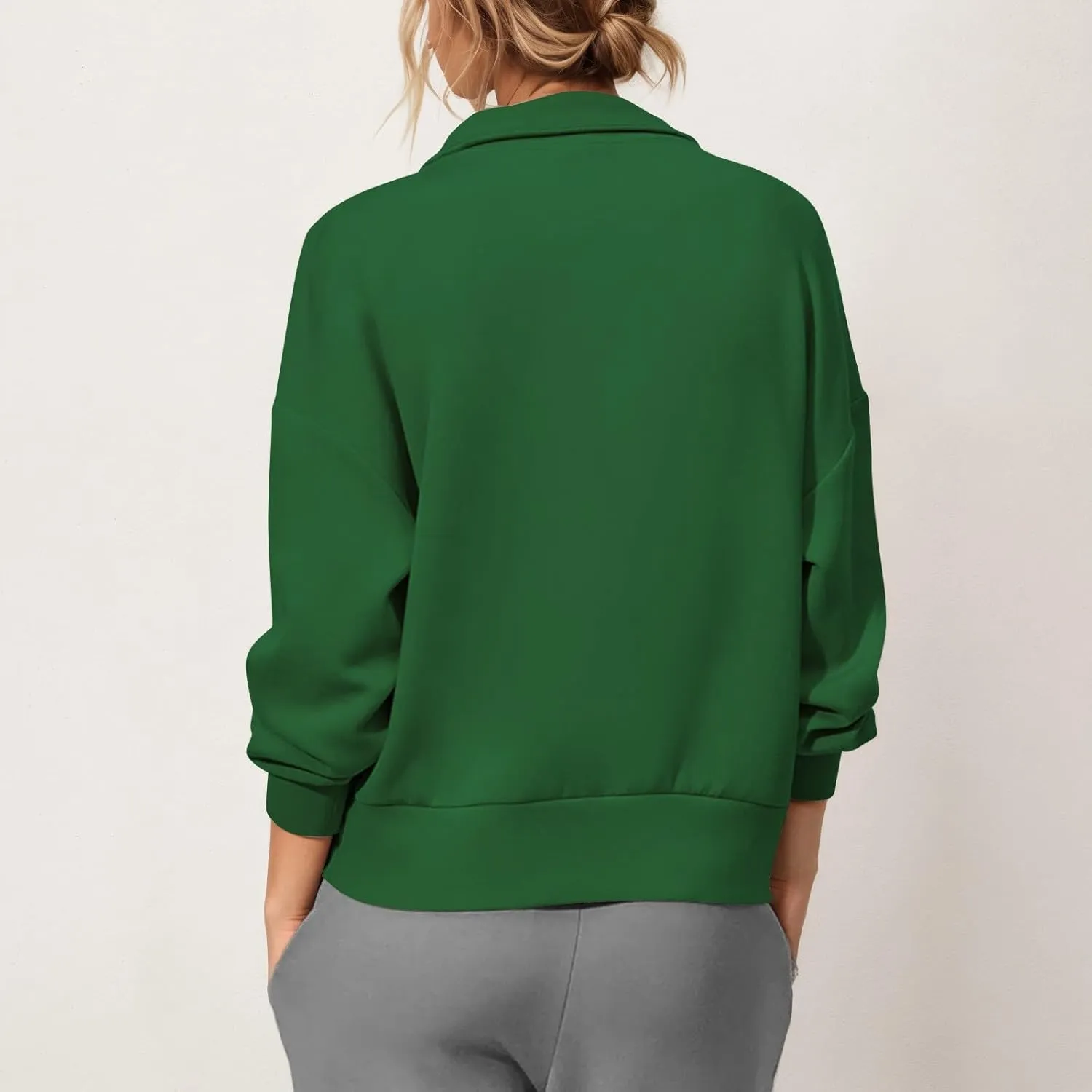 Quarter Zip Pullover Women Fleece Fall Oversized Sweatshirts Long Sleeve Casual Pullover Sweater Winter Clothes 2024
