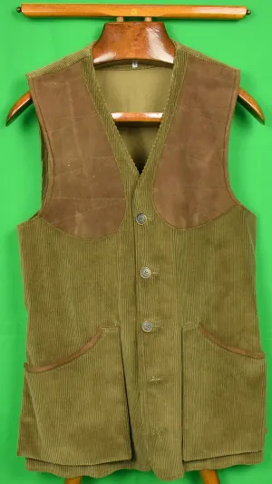 "Holland & Holland Olive Corduroy Shooting Vest" Sz: S (SOLD)