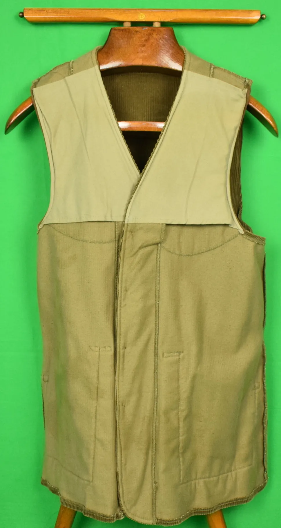"Holland & Holland Olive Corduroy Shooting Vest" Sz: S (SOLD)