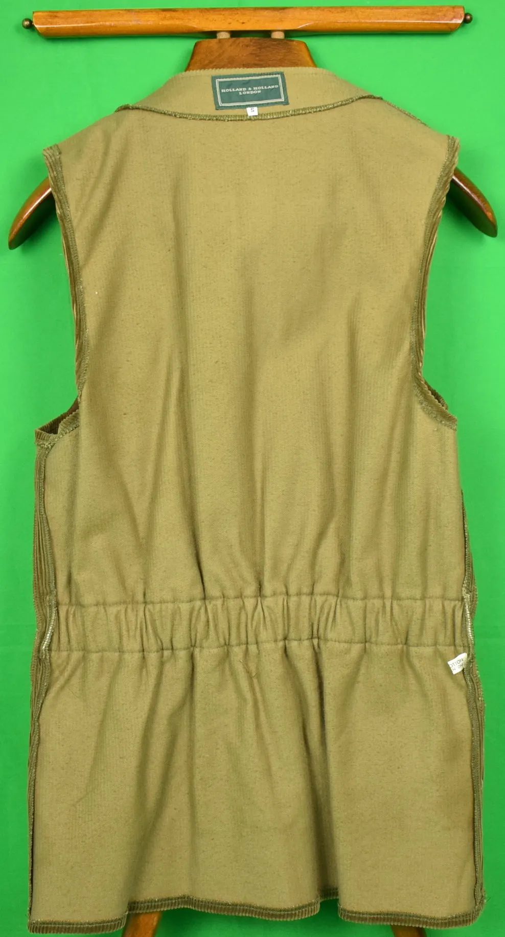 "Holland & Holland Olive Corduroy Shooting Vest" Sz: S (SOLD)