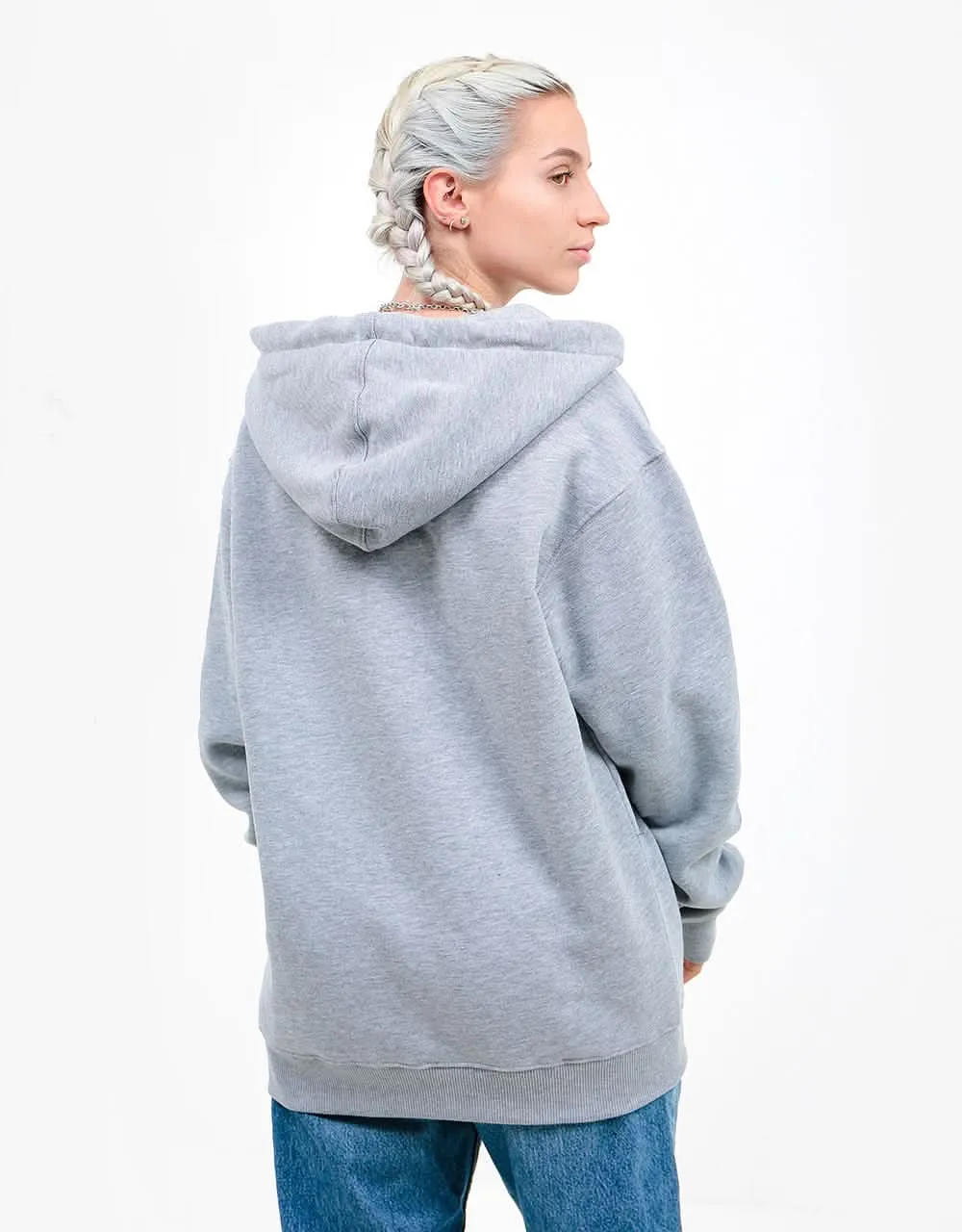 Route One Primary 1/4 Zip Hoodie - Heather Grey