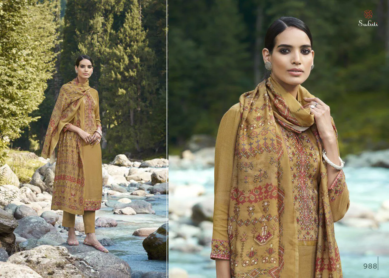 Sahiba Sudriti Presents Kasuti Pashmina Printed Fancy Designer Salwar Kameez