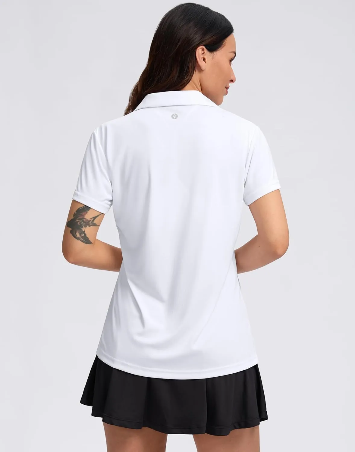 SANTINY Women's Golf Shirt Collared V-Neck Casual Work Tennis Tops UPF50  Collared Polo Shirts for Women