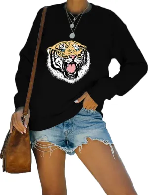 Sea Zaela Women Casual Fall Oversized Sweatshirts For Women Long Sleeve Tops Crewneack Cute Graphic Loose Fit Pullover