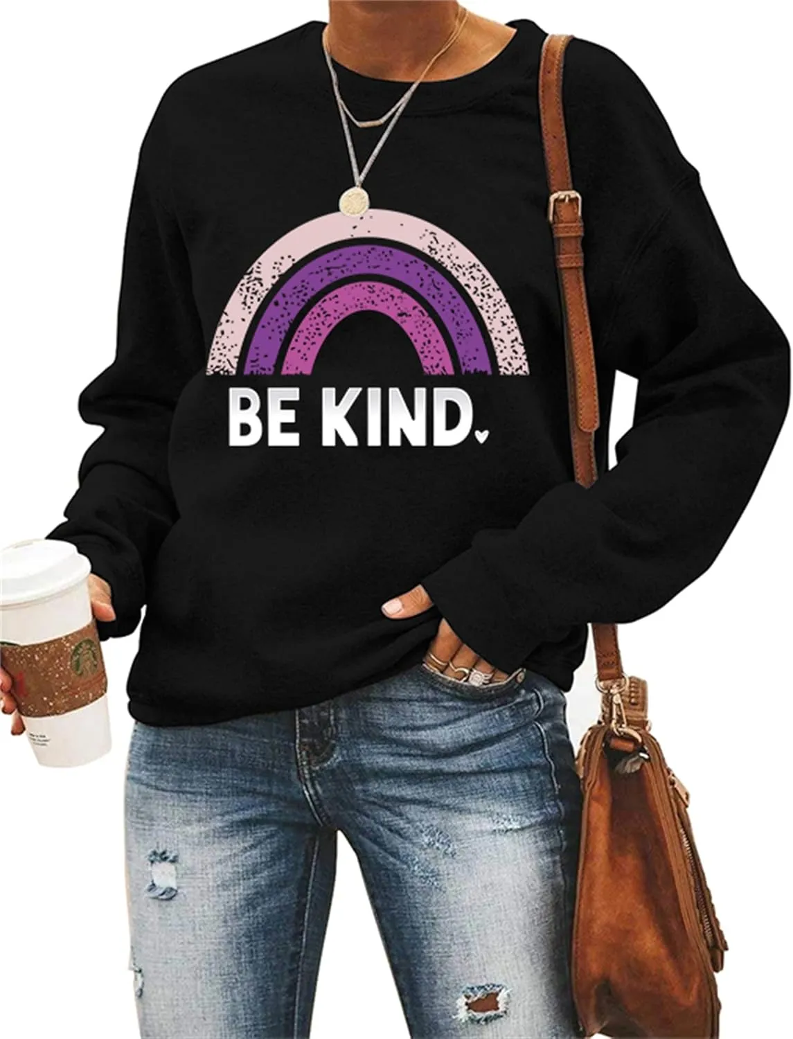 Sea Zaela Women Casual Fall Oversized Sweatshirts For Women Long Sleeve Tops Crewneack Cute Graphic Loose Fit Pullover