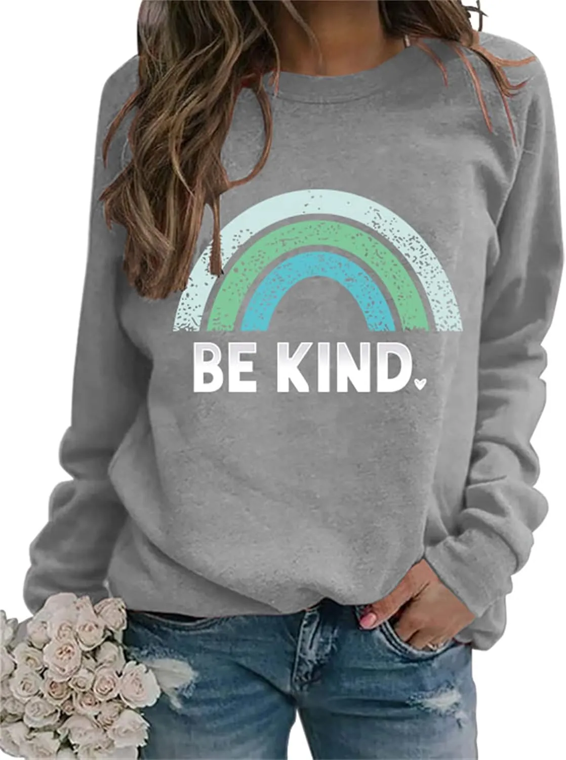 Sea Zaela Women Casual Fall Oversized Sweatshirts For Women Long Sleeve Tops Crewneack Cute Graphic Loose Fit Pullover
