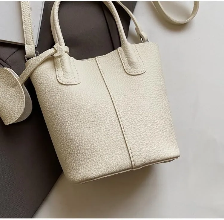 Small bucket bag Top Handle Bag for Women Vegan Leather Handbag for Women Women's Crossbody Shoulder Handba
