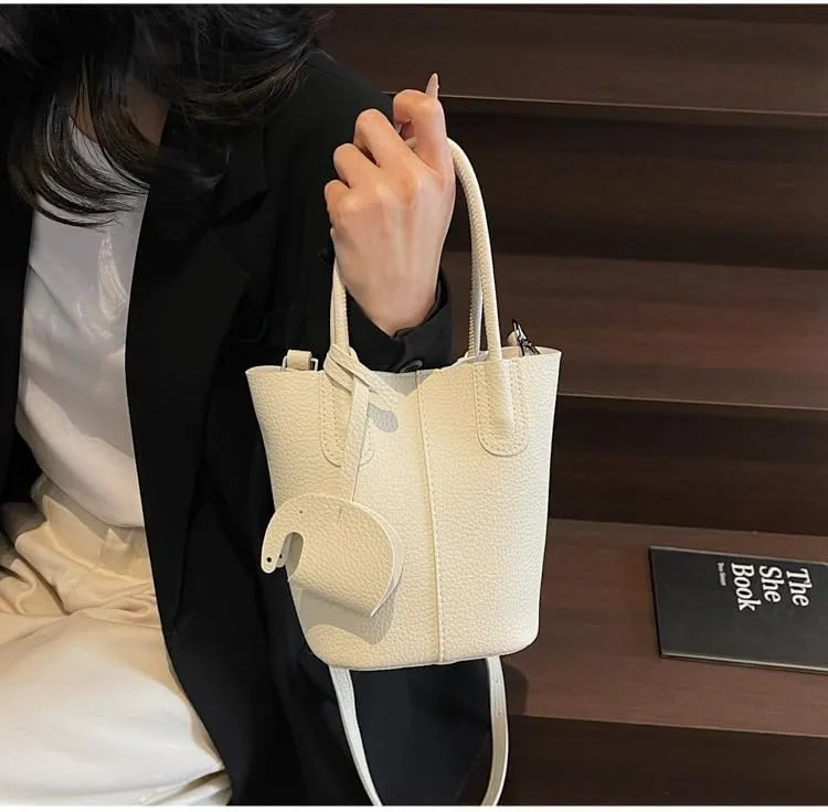 Small bucket bag Top Handle Bag for Women Vegan Leather Handbag for Women Women's Crossbody Shoulder Handba