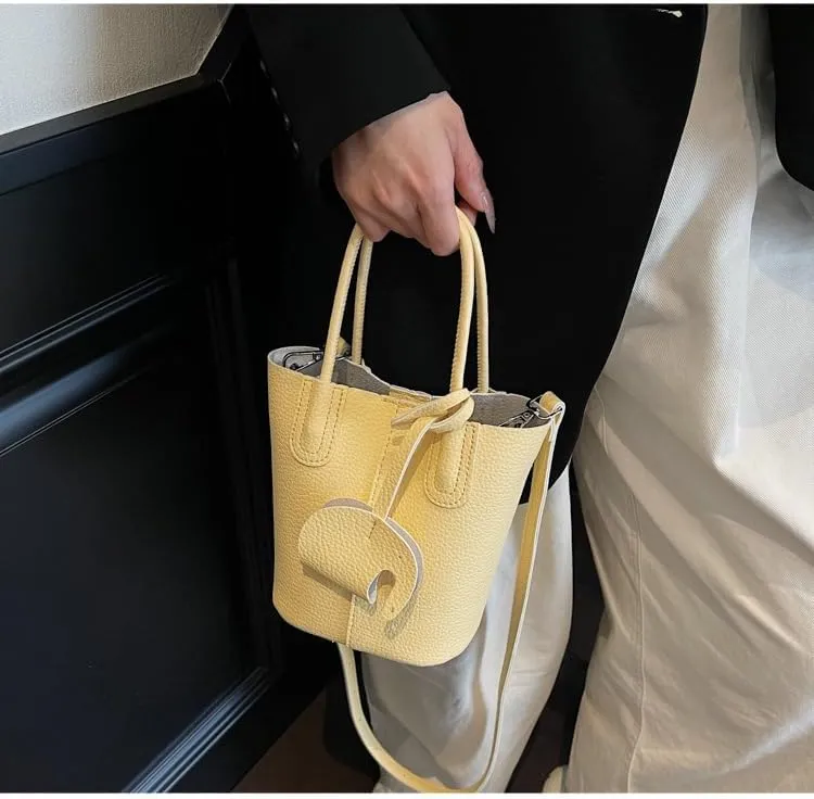 Small bucket bag Top Handle Bag for Women Vegan Leather Handbag for Women Women's Crossbody Shoulder Handba
