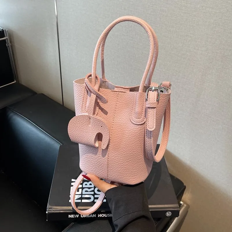Small bucket bag Top Handle Bag for Women Vegan Leather Handbag for Women Women's Crossbody Shoulder Handba