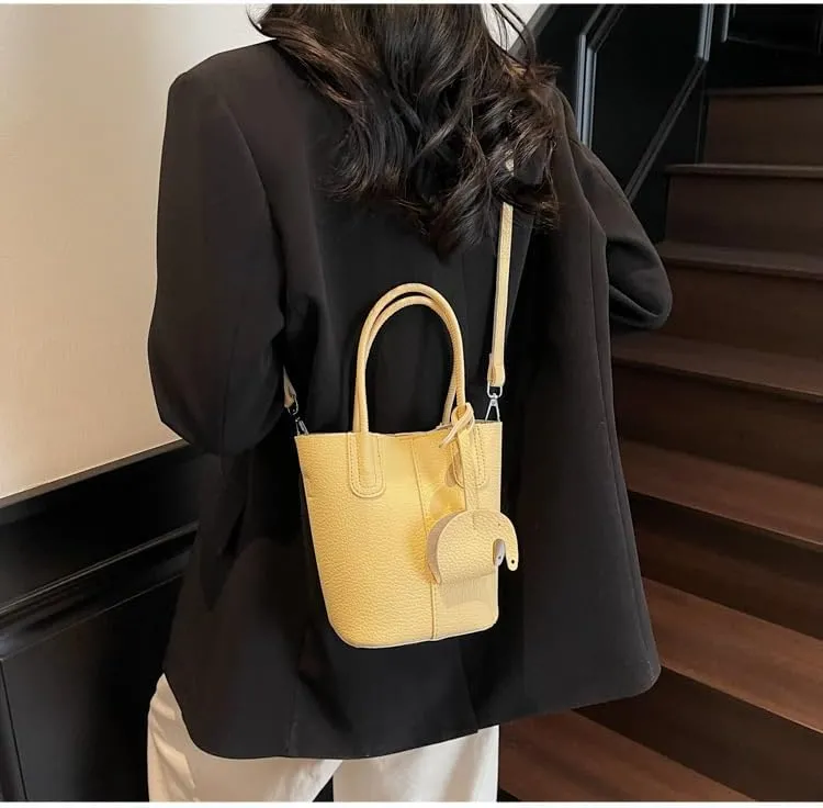 Small bucket bag Top Handle Bag for Women Vegan Leather Handbag for Women Women's Crossbody Shoulder Handba