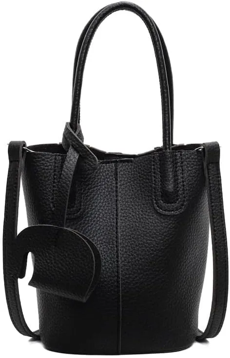 Small bucket bag Top Handle Bag for Women Vegan Leather Handbag for Women Women's Crossbody Shoulder Handba