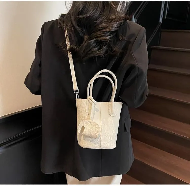Small bucket bag Top Handle Bag for Women Vegan Leather Handbag for Women Women's Crossbody Shoulder Handba