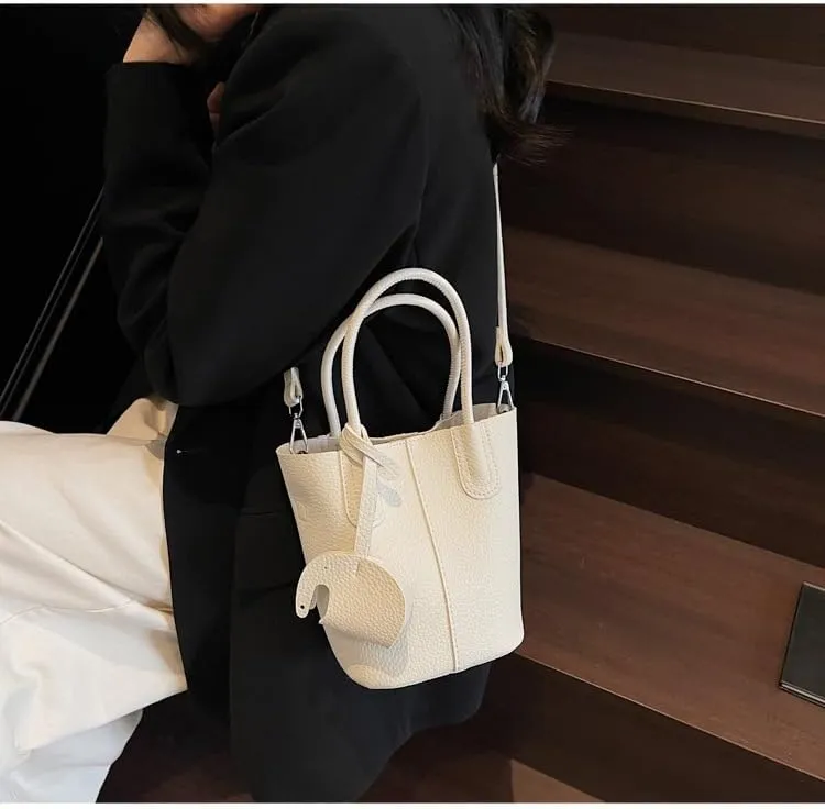 Small bucket bag Top Handle Bag for Women Vegan Leather Handbag for Women Women's Crossbody Shoulder Handba