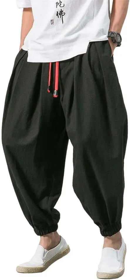 Spring Men's Harem Pants Chinese Style Linen Sports Pants Casual Bloomers Men's Hip-hop
