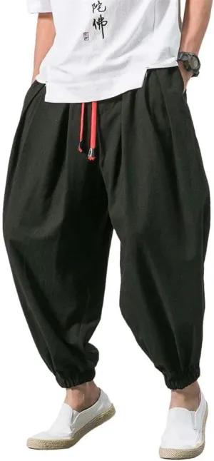 Spring Men's Harem Pants Chinese Style Linen Sports Pants Casual Bloomers Men's Hip-hop