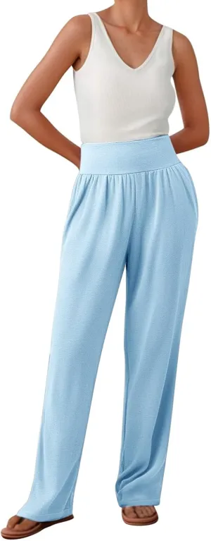 Summer Pants for Women 2025 Vacation Dress Pants Business Casual High Waist Stretchy Trousers Office Slacks Bottoms