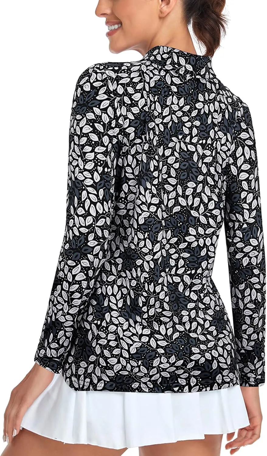 Tanst Sky Women's Golf Shirt UPF 50  Long Sleeve Quarter Zip Pullover Athletic Hiking Workout Tops