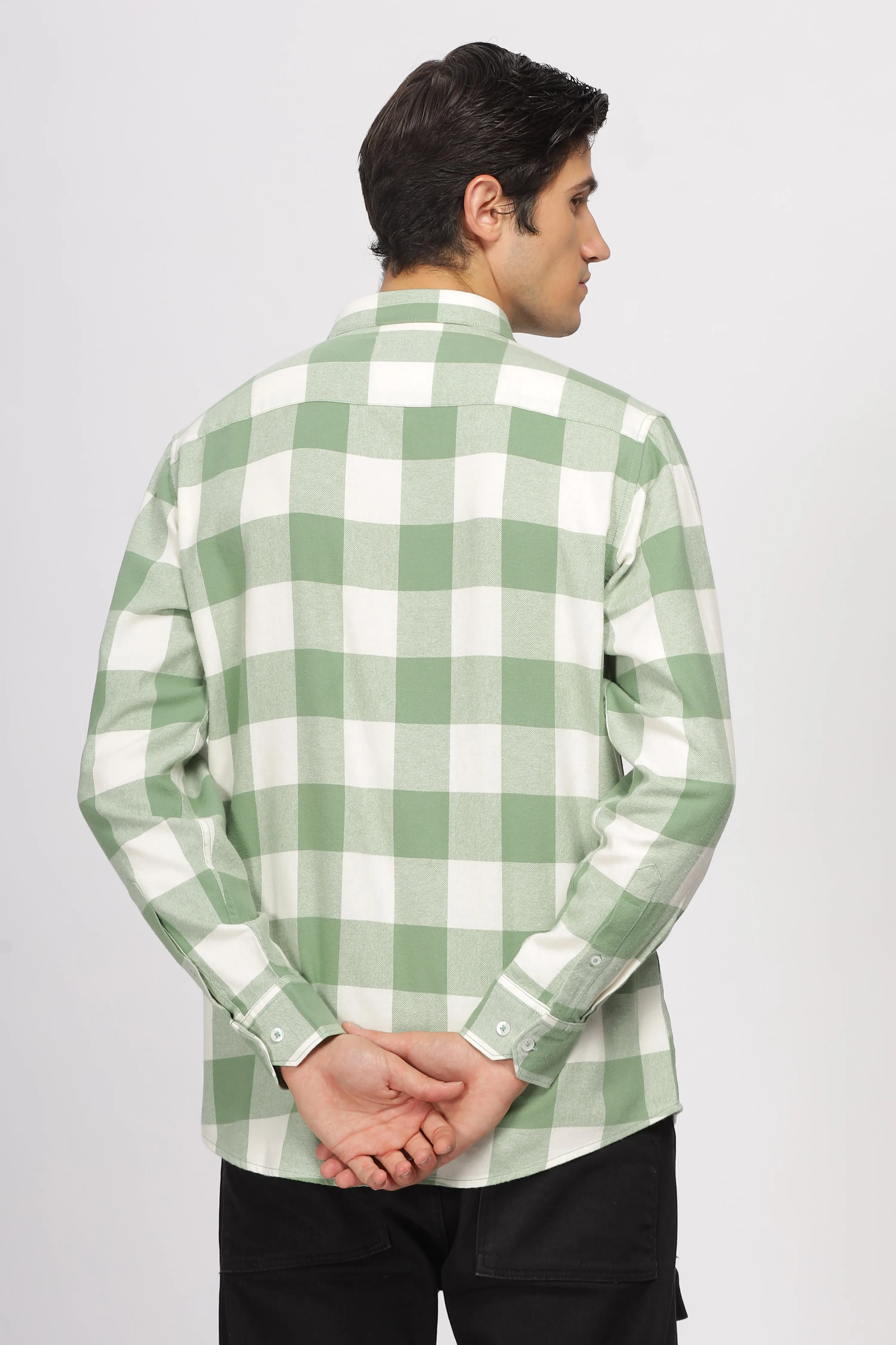 Uri Green Checked Flannel Shirt