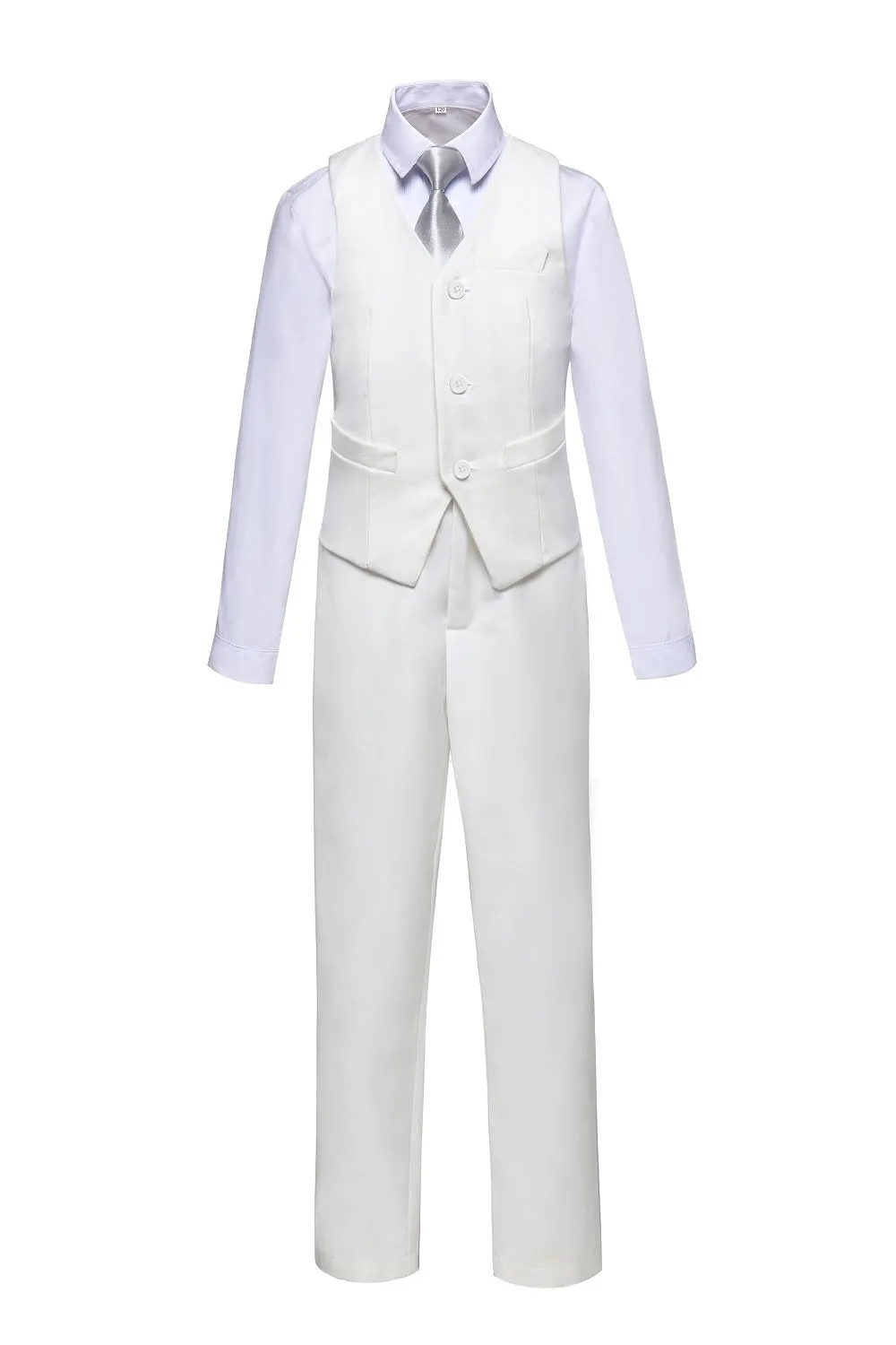 White 2 Piece Kids Boys' Vest and Pants Dress Suits Set