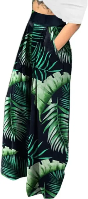 Wide Leg Pants for Women Casual Colorful Printed High Waist Palazzo Lounge Pants Loose Fit Trousers with Pockets