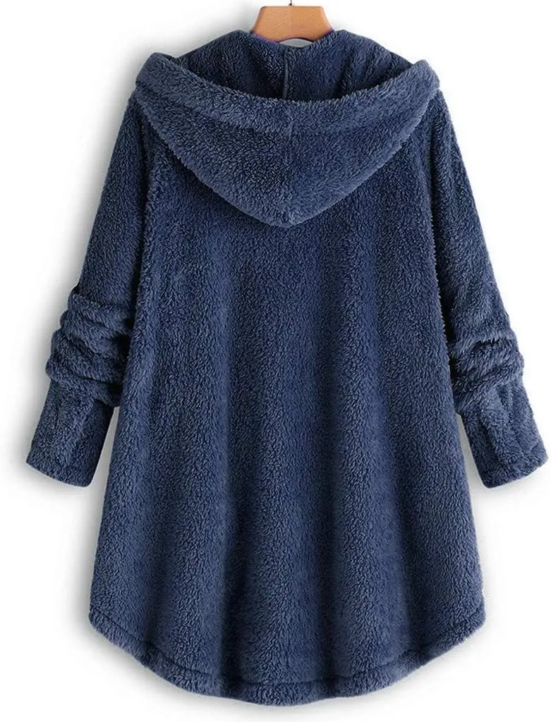 Winter Coats for Women Fashion Furry Sherpa Jacket Faux Fur Coat Shaggy Fleece Jacket Warm Clothes Oversized Coat
