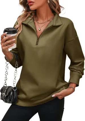 WMZCYXY Womens Oversized Sweatshirt Half Zip Hoodies Fall Fashion Pullover Long Sleeve Sweatshirt Outfits 2024 Y2k Clothes