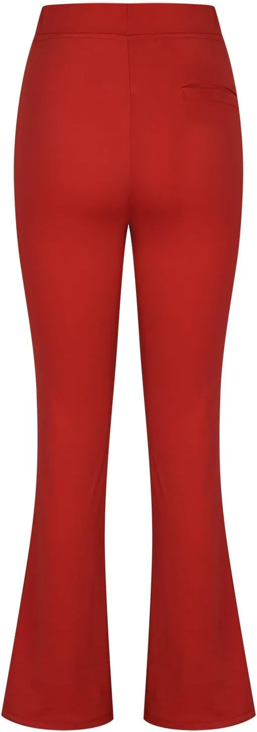 Women Bootcut Work Pants Trendy Business Casual Trouser Solid Yoga Workout Slacks High Waist Stretch Leg Office Pant