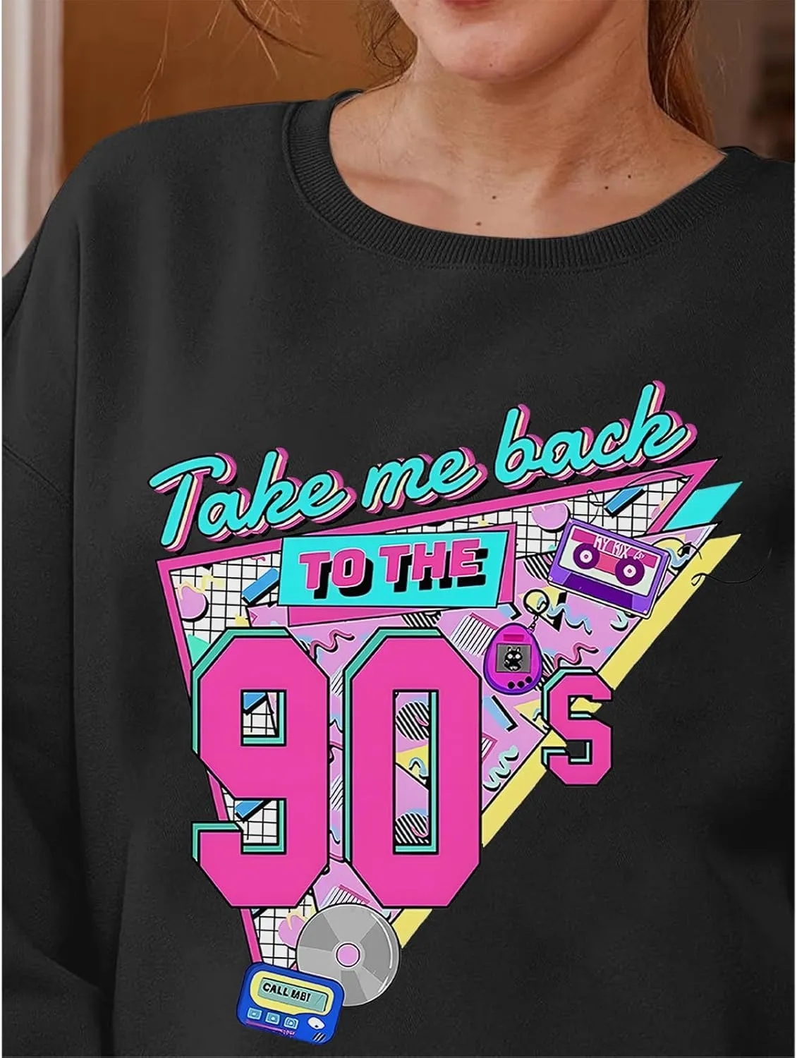 Women Oversized Graphic Sweatshirt 90s Outfit Long Sleeve Shirt 90's Vintage Pullover Tops Birthday Party Gift