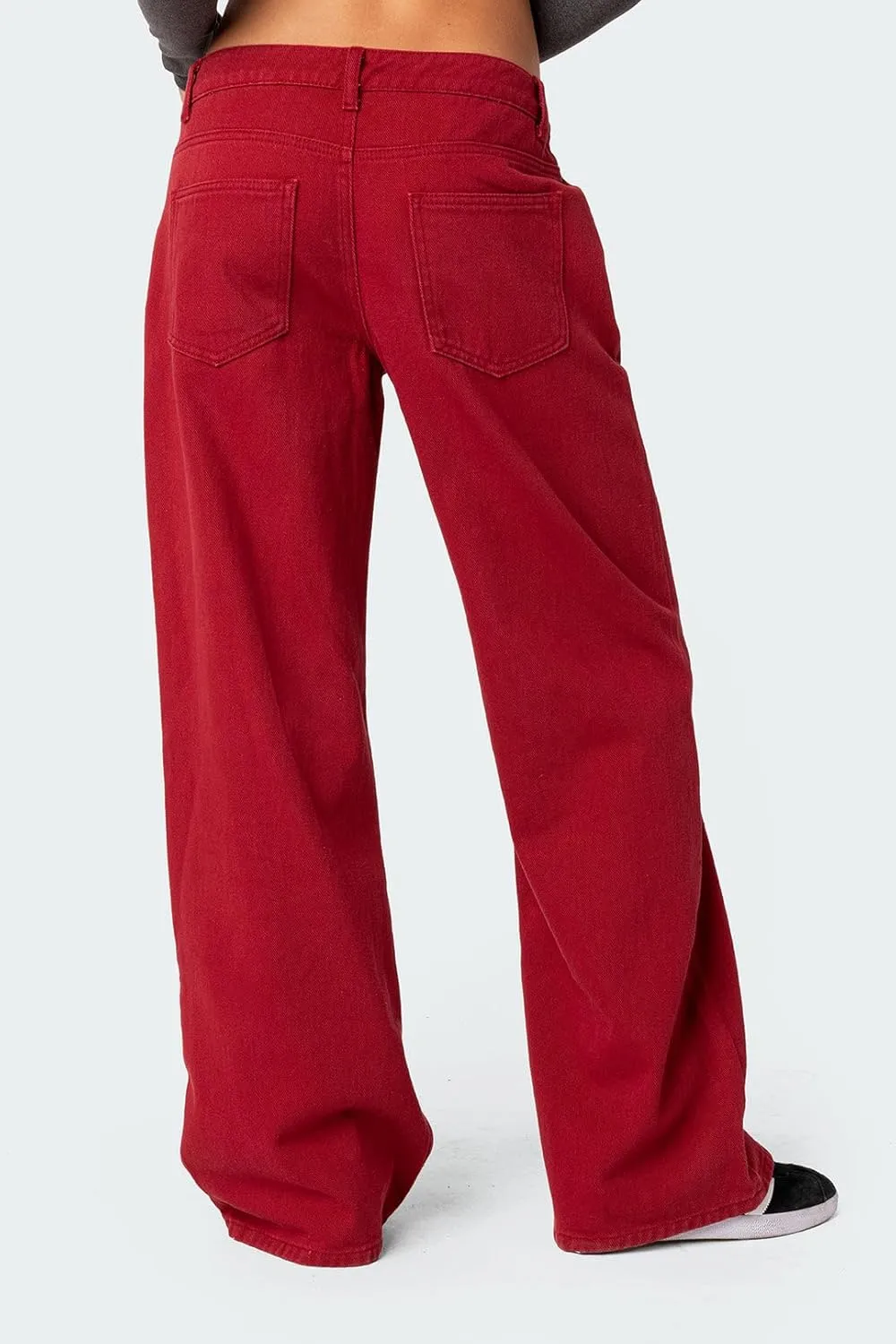 Women Y2k Straight Leg Jeans Pants High Waist Pockets Loose Fit Denim Trousers Streetwear