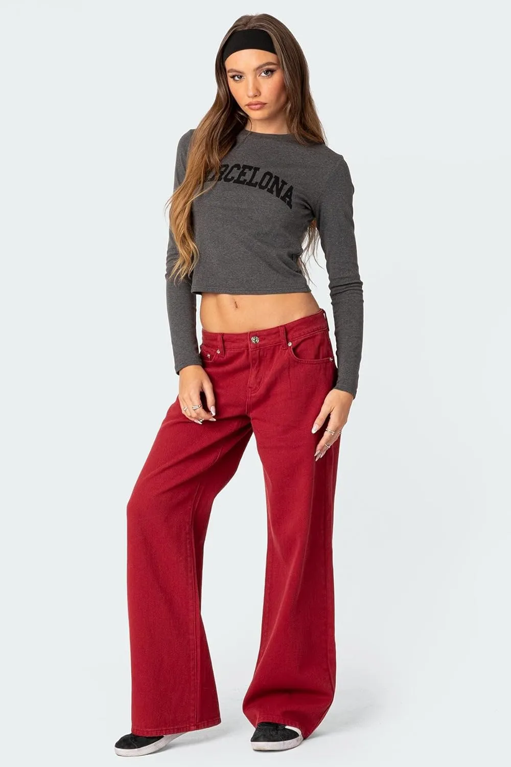 Women Y2k Straight Leg Jeans Pants High Waist Pockets Loose Fit Denim Trousers Streetwear