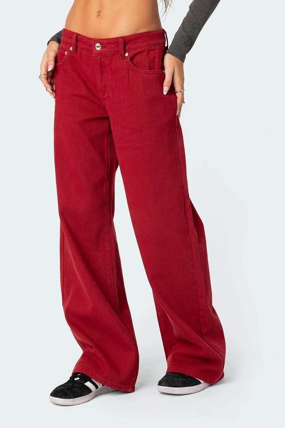 Women Y2k Straight Leg Jeans Pants High Waist Pockets Loose Fit Denim Trousers Streetwear