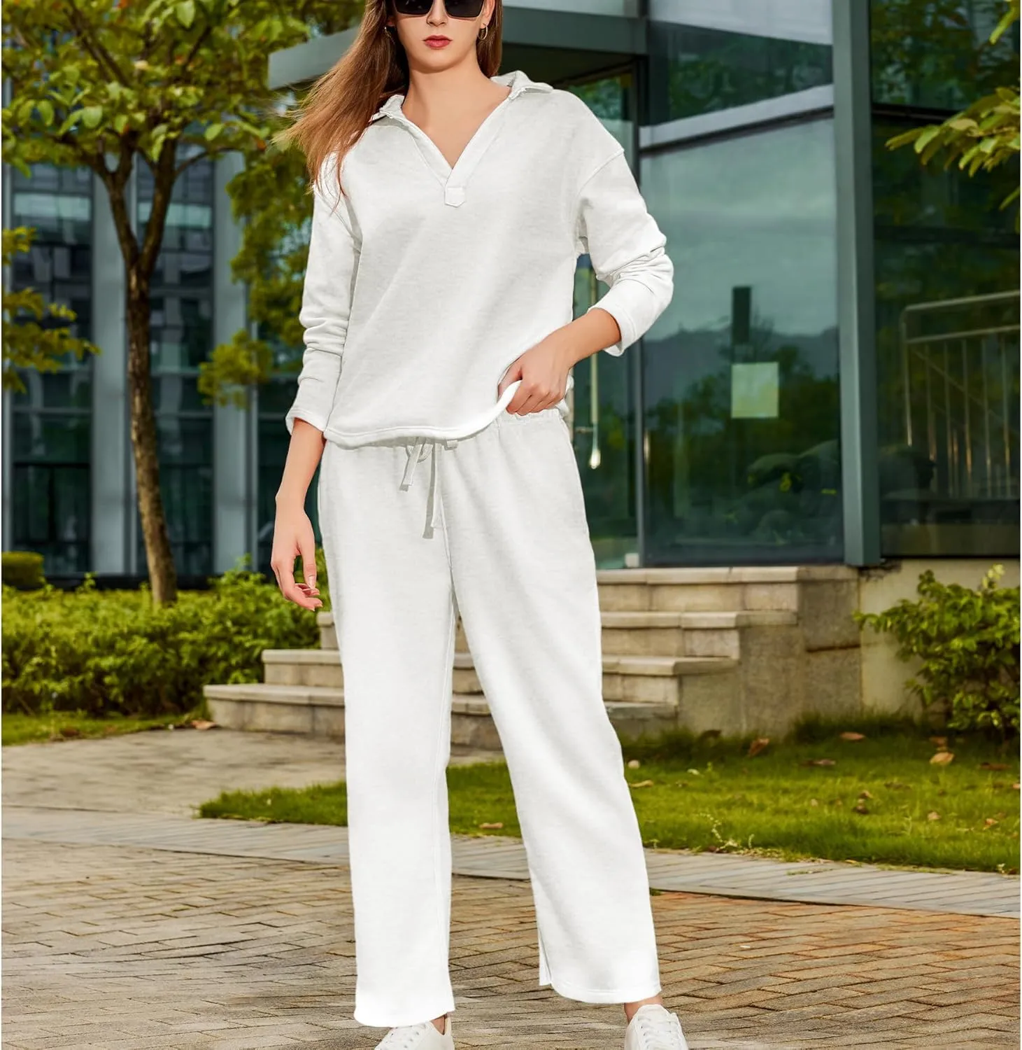 Women's Carmel Tracksuit 2 Piece Set - Patrick Pullover Sweatshirt & Catherine Sweatpants - Casual Lounge Set
