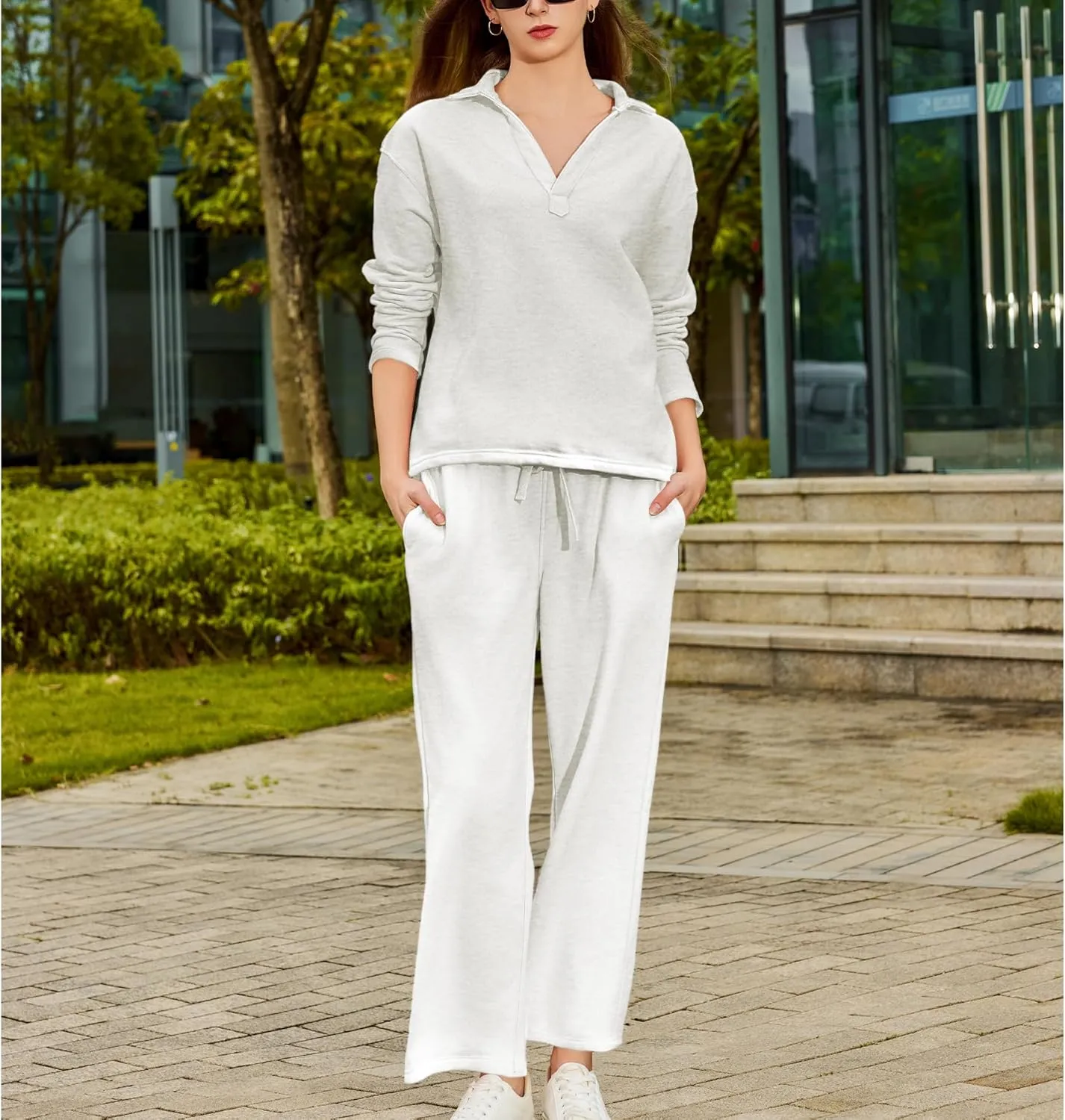 Women's Carmel Tracksuit 2 Piece Set - Patrick Pullover Sweatshirt & Catherine Sweatpants - Casual Lounge Set