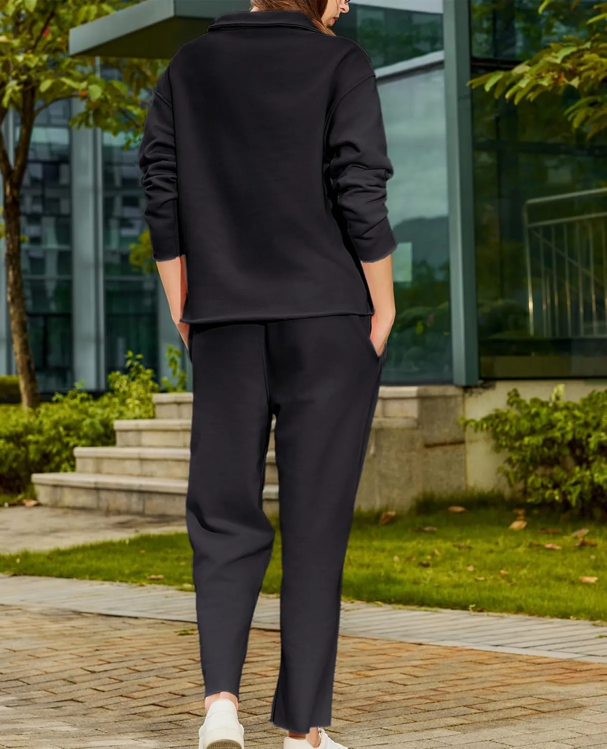 Women's Carmel Tracksuit 2 Piece Set - Patrick Pullover Sweatshirt & Catherine Sweatpants - Casual Lounge Set