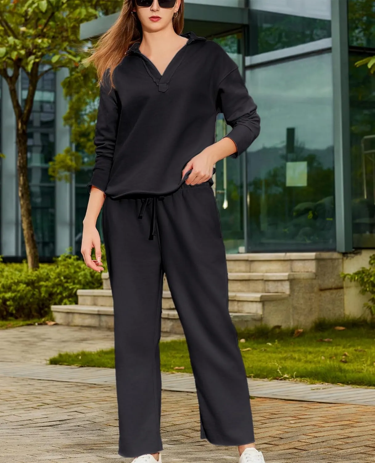 Women's Carmel Tracksuit 2 Piece Set - Patrick Pullover Sweatshirt & Catherine Sweatpants - Casual Lounge Set