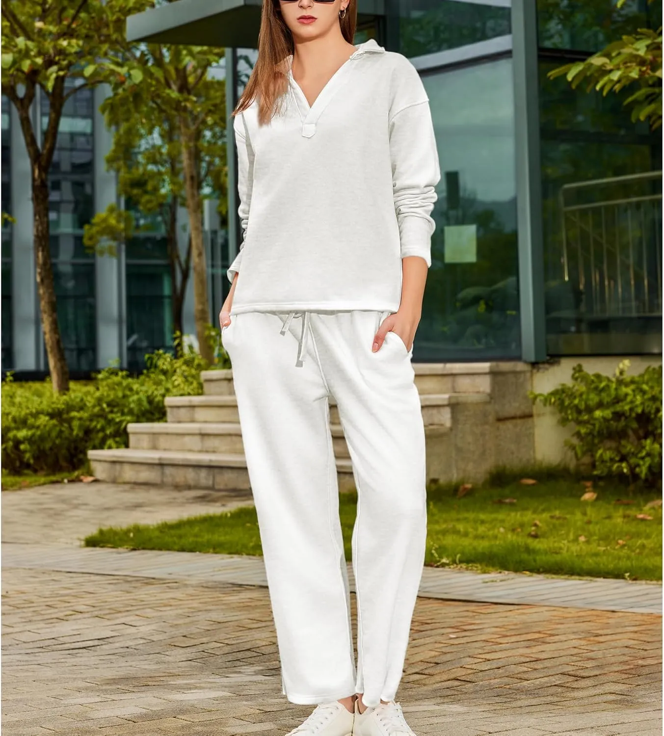 Women's Carmel Tracksuit 2 Piece Set - Patrick Pullover Sweatshirt & Catherine Sweatpants - Casual Lounge Set