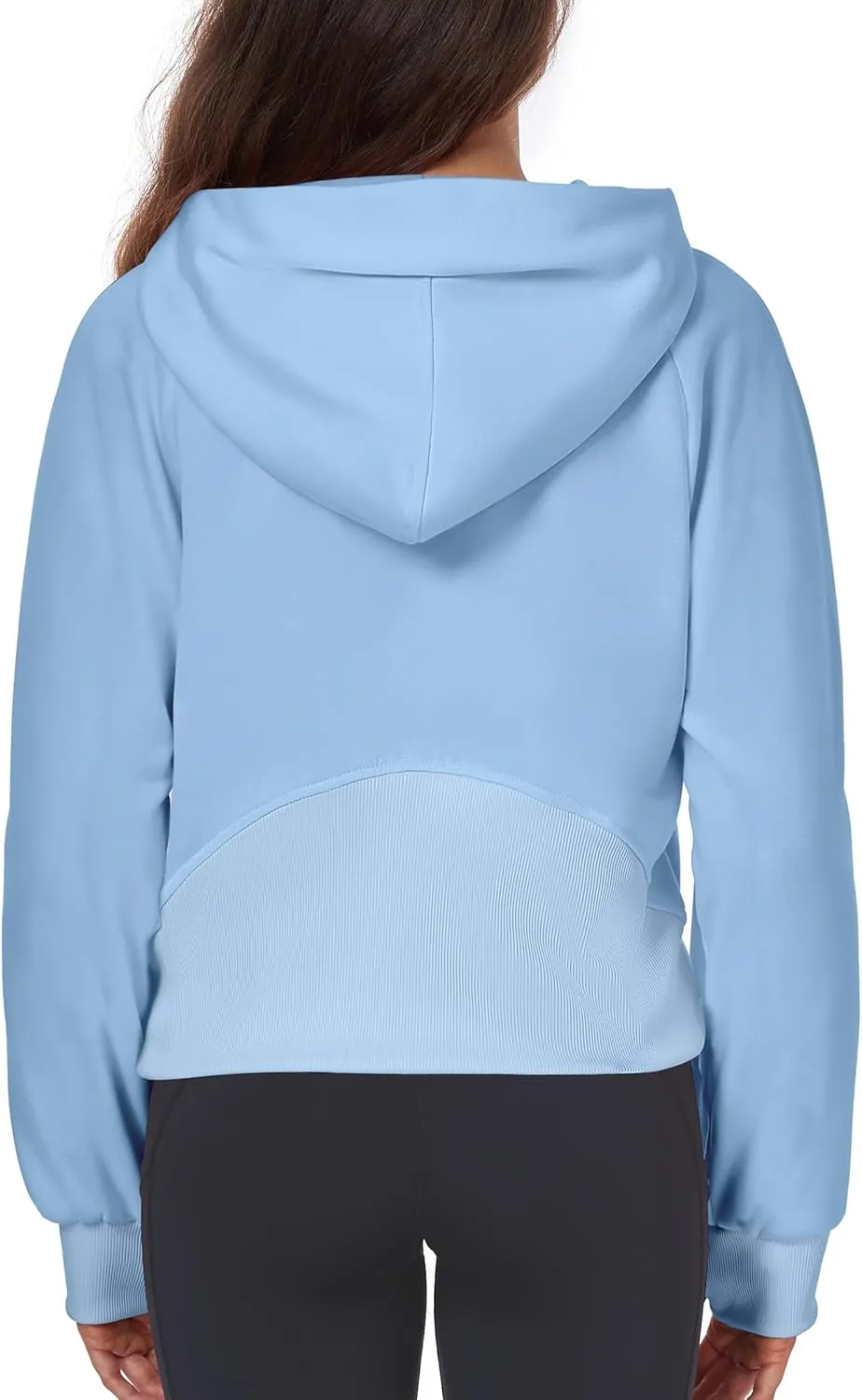 Womens Half Zip Hoodies Quarter Zipper Up Cropped Sweatshirt Long Sleeve Athletic Pullover Tops with Thumb Hole