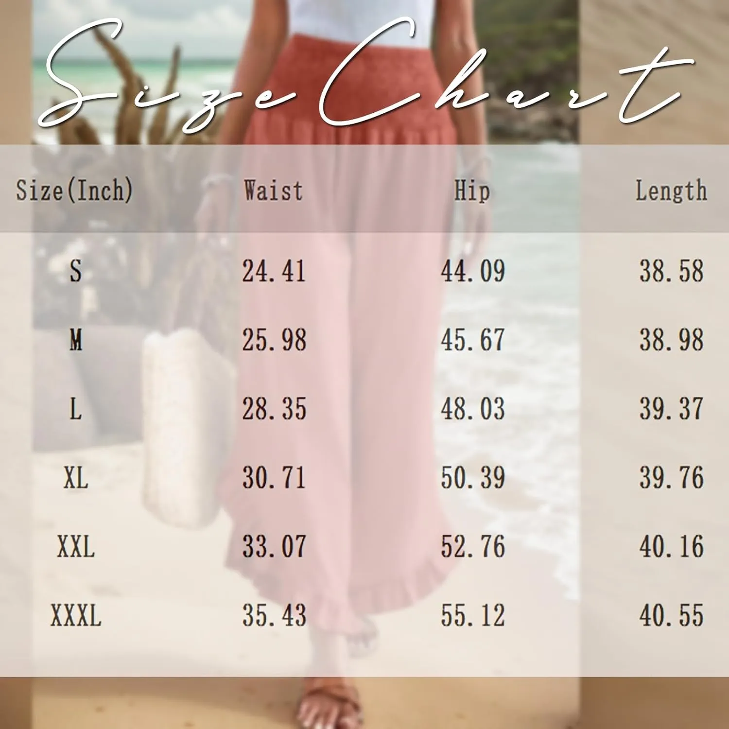 Womens Linen Cotton Palazzo Pants Summer Wide Leg High Waist Trouser Lounge Beach Vacation Flowy Pants with Pockets