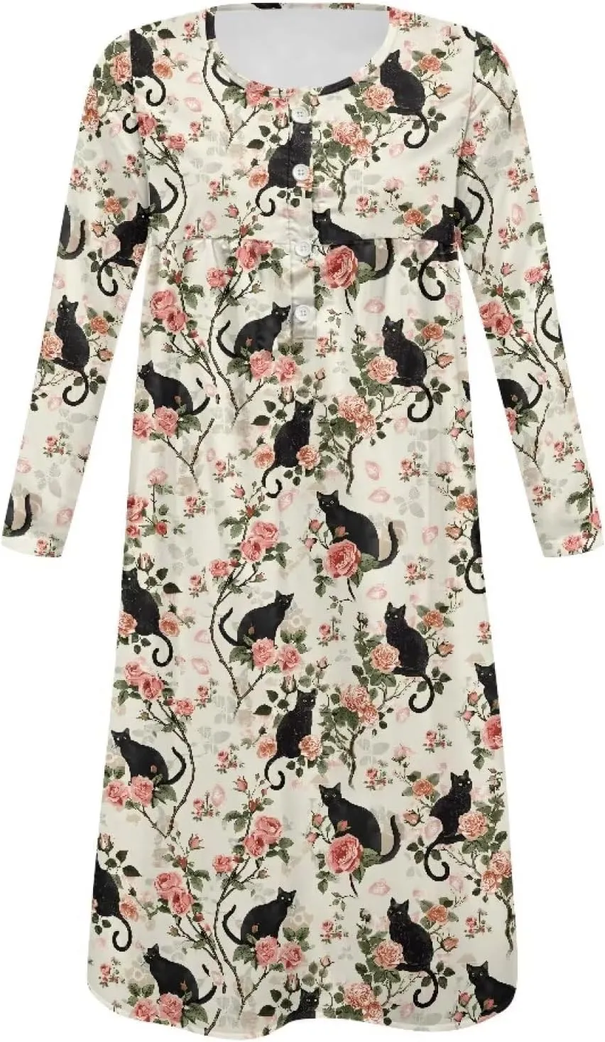 Women's Long Sleeve Oversized Maxi Dress Button Up Casual Style Loose Fall Vacation Dresses with Pockets