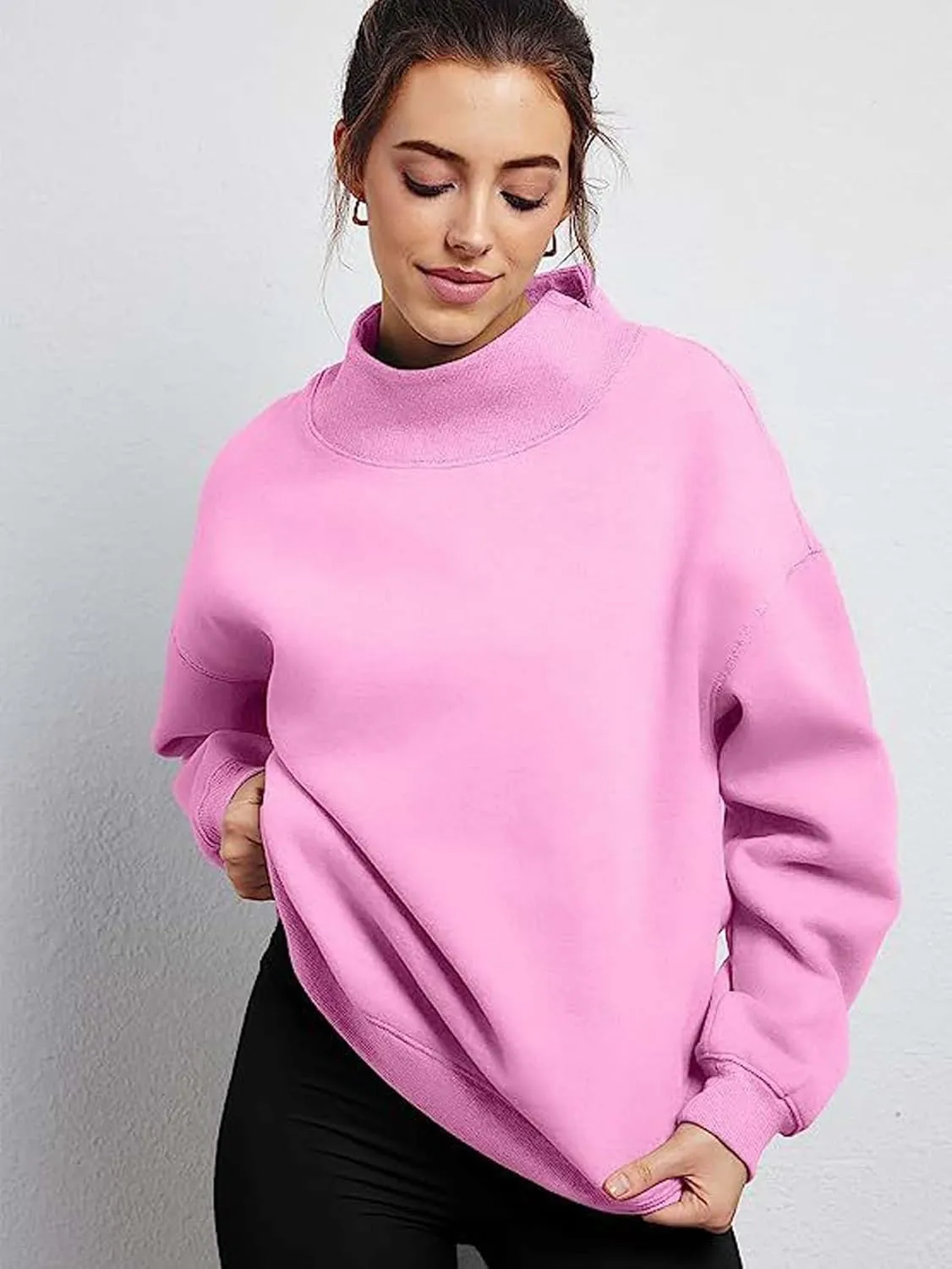 Womens Oversized Sweatshirts Turtleneck Long Sleeve Pullover Hoodies Tops Fall Outfits 2023 Clothes
