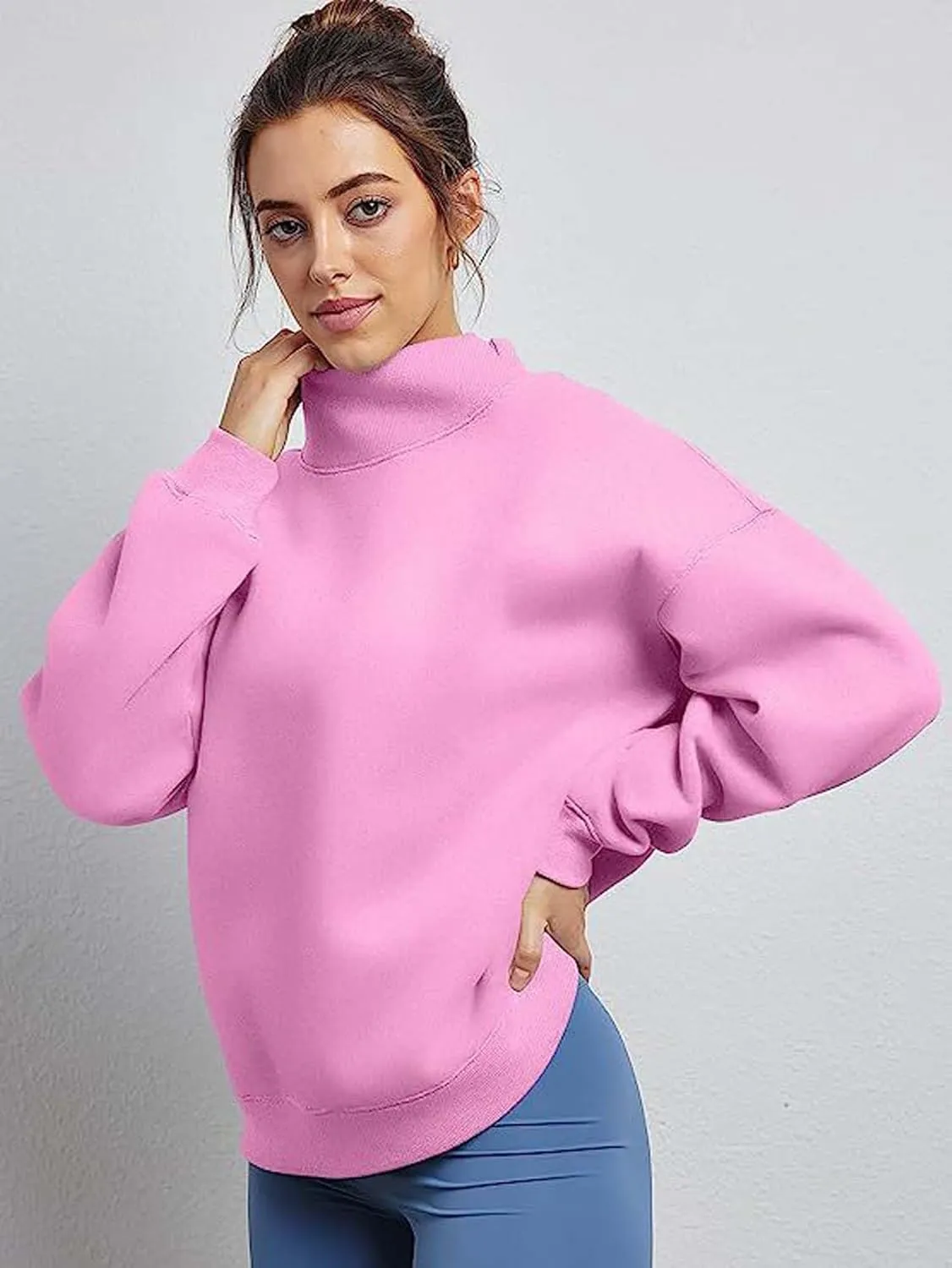 Womens Oversized Sweatshirts Turtleneck Long Sleeve Pullover Hoodies Tops Fall Outfits 2023 Clothes