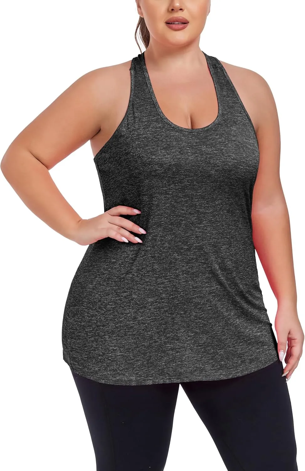 Women's Plus Size Athletic Tank Tops Cross Backless Racerback Workout Yoga Running Sleevelss Shirts
