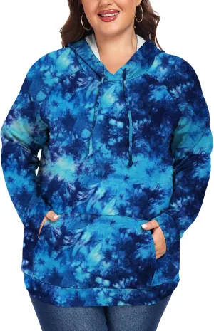 Women's Plus Size Hoodies Long Sleeve Drawstring Pullover Sweatshirt with Pocket XL-5XL