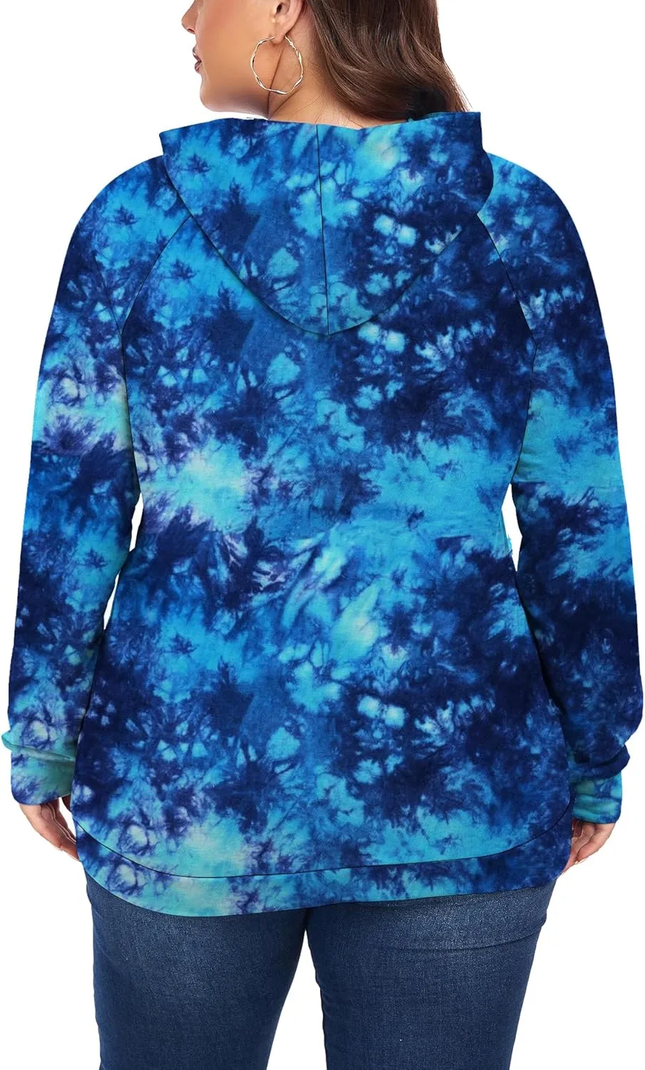 Women's Plus Size Hoodies Long Sleeve Drawstring Pullover Sweatshirt with Pocket XL-5XL