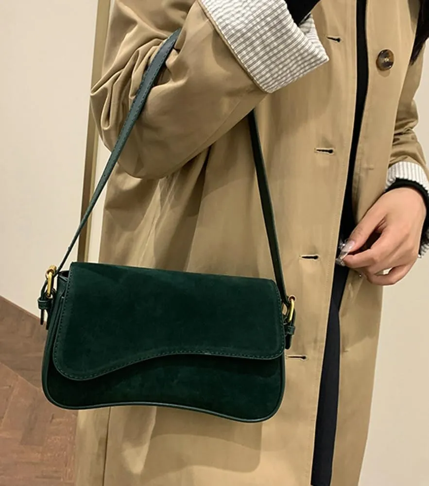 Womens Suede Hobo Shoulder Bag Retro Winter Fall Tote Handbags 2024 Crossbody Bag Underarm Bags for Travel Work